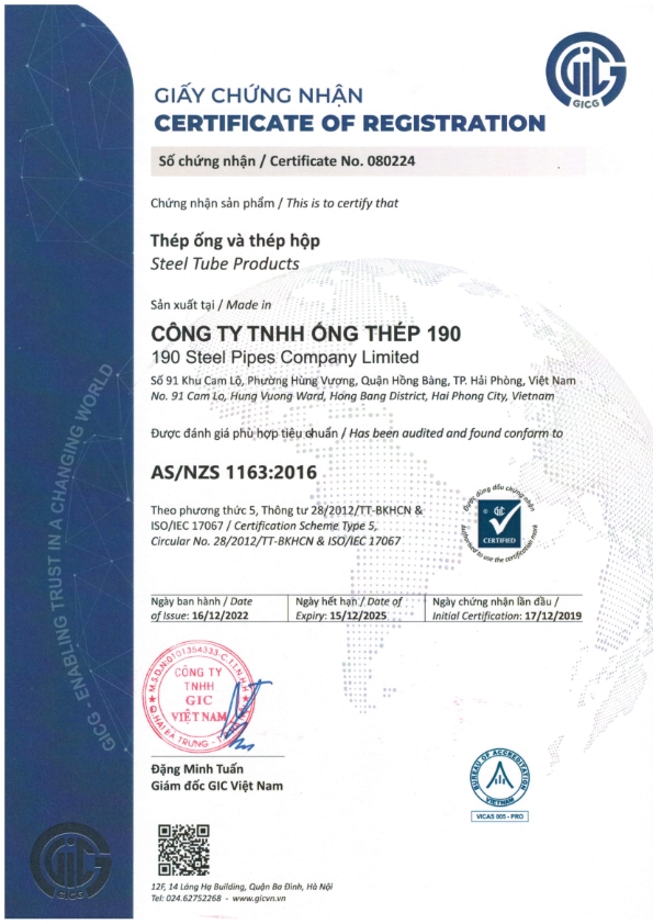 Tiêu chuẩn Úc AS/NZS 1163 - 2016 - Australia Standard 